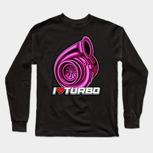 I Love Turbo (Fuschia) Long Sleeve T-Shirt